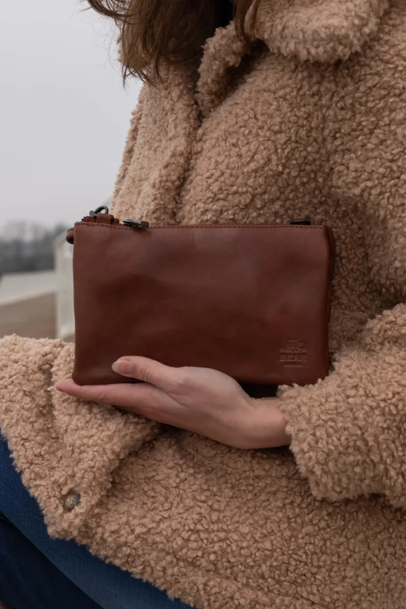 Bear Design Callisto Pelle Schoudertasje Uma Cognac - Afbeelding 3